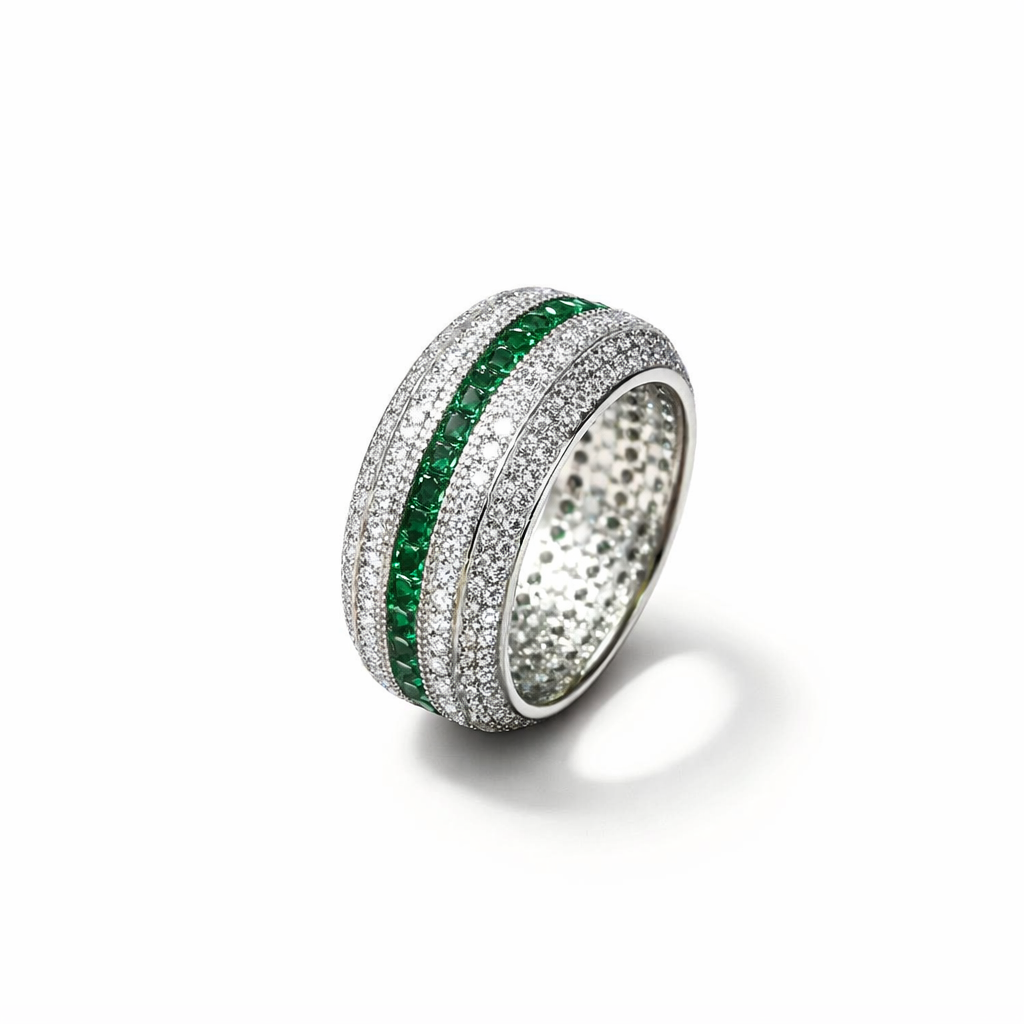 Celina Maroux Emerald White Gold Ring