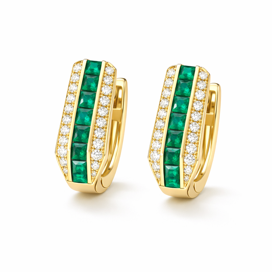 Pendientes de Esmeralda Sienna | Oro