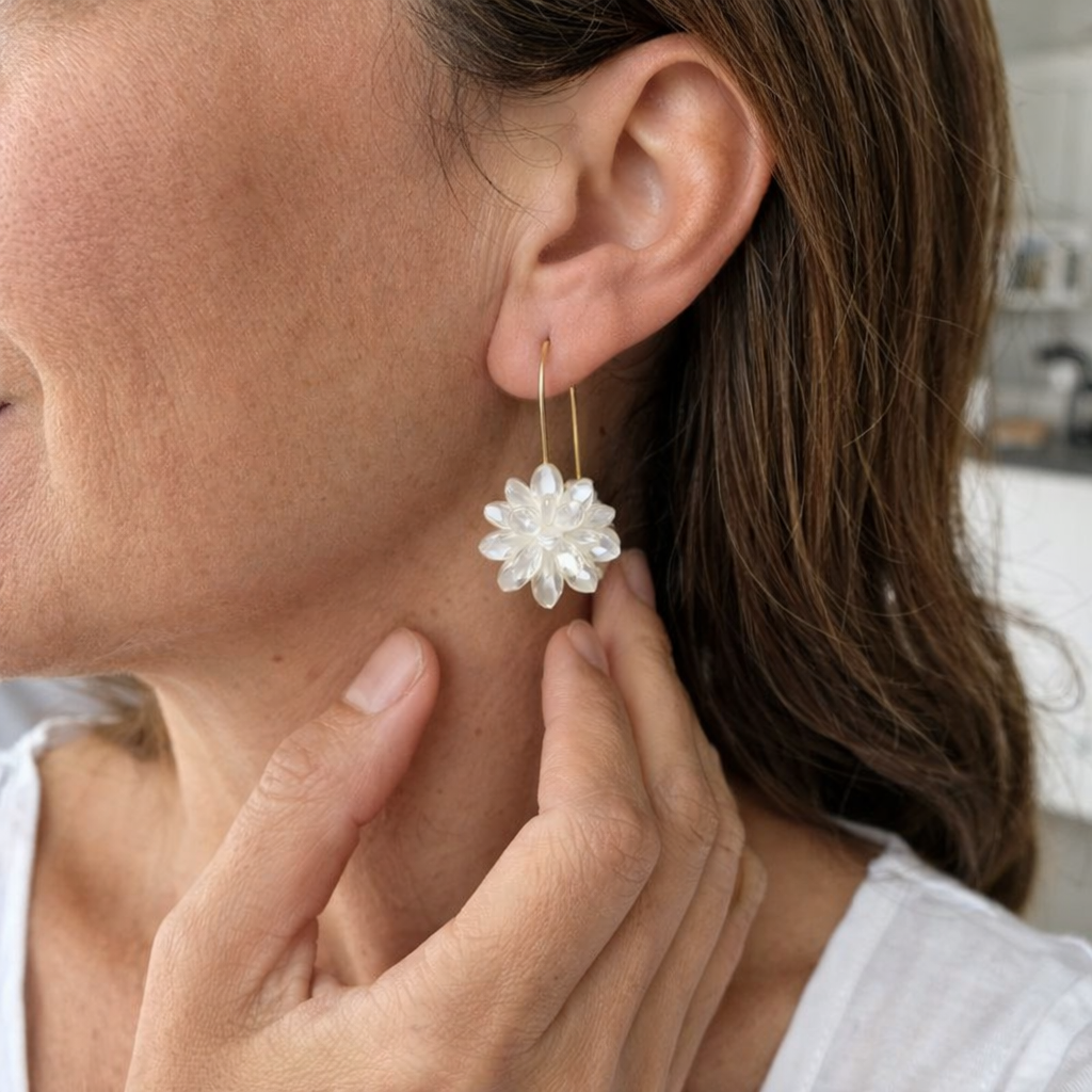 Pure Flower Yellow Gold Earrings