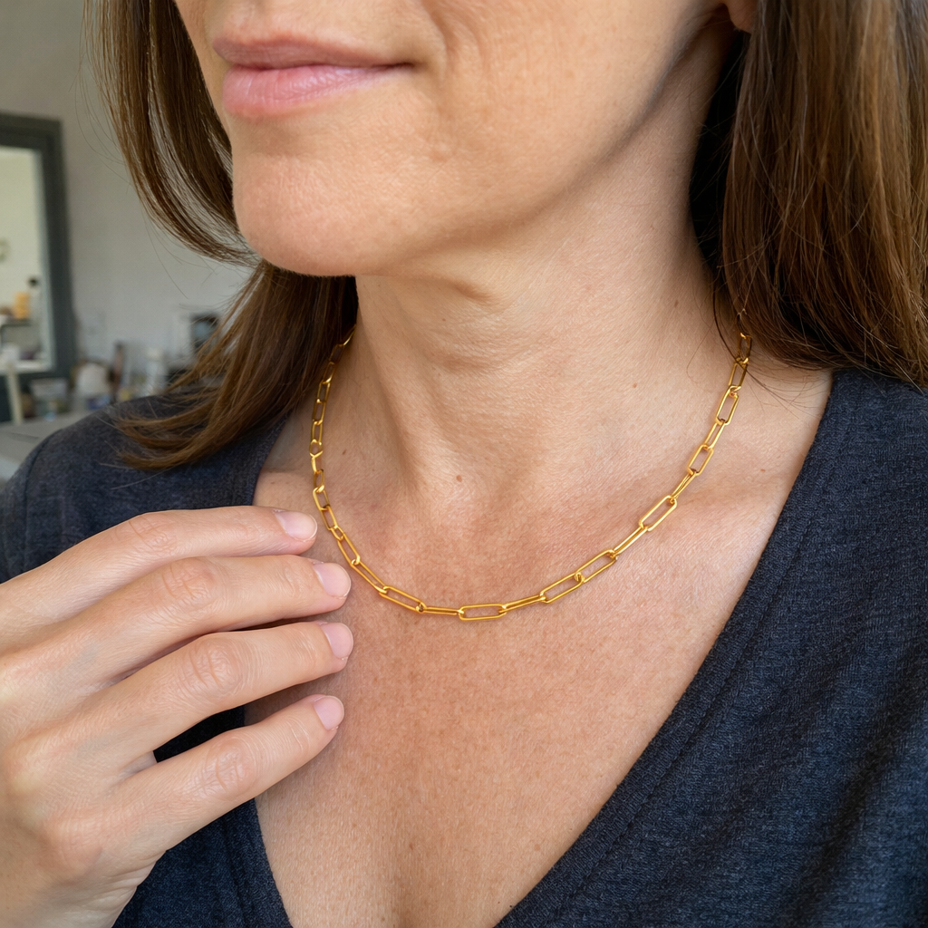 Archen Elegant Chain Yellow Gold Necklace