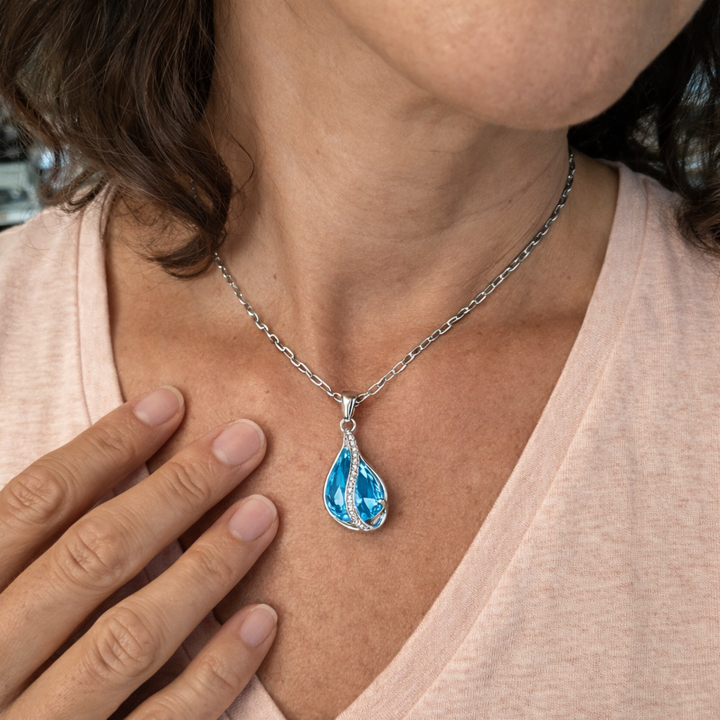 Celestine Vireaux Sapphire White Gold Necklace
