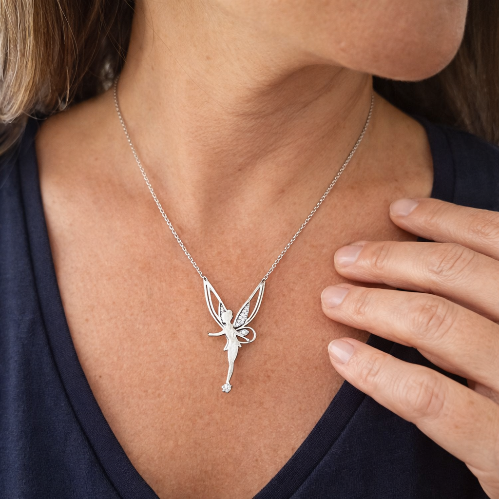 Lucky Fairy White Gold Necklace