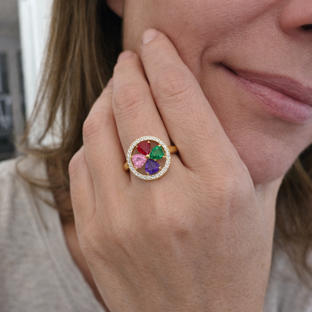 Colorwave Hearts Spinner Yellow Gold Ring