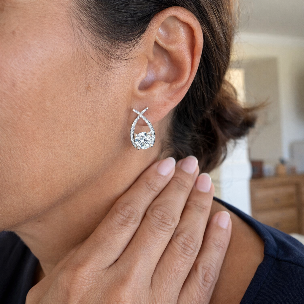 Arielle White Gold Earrings