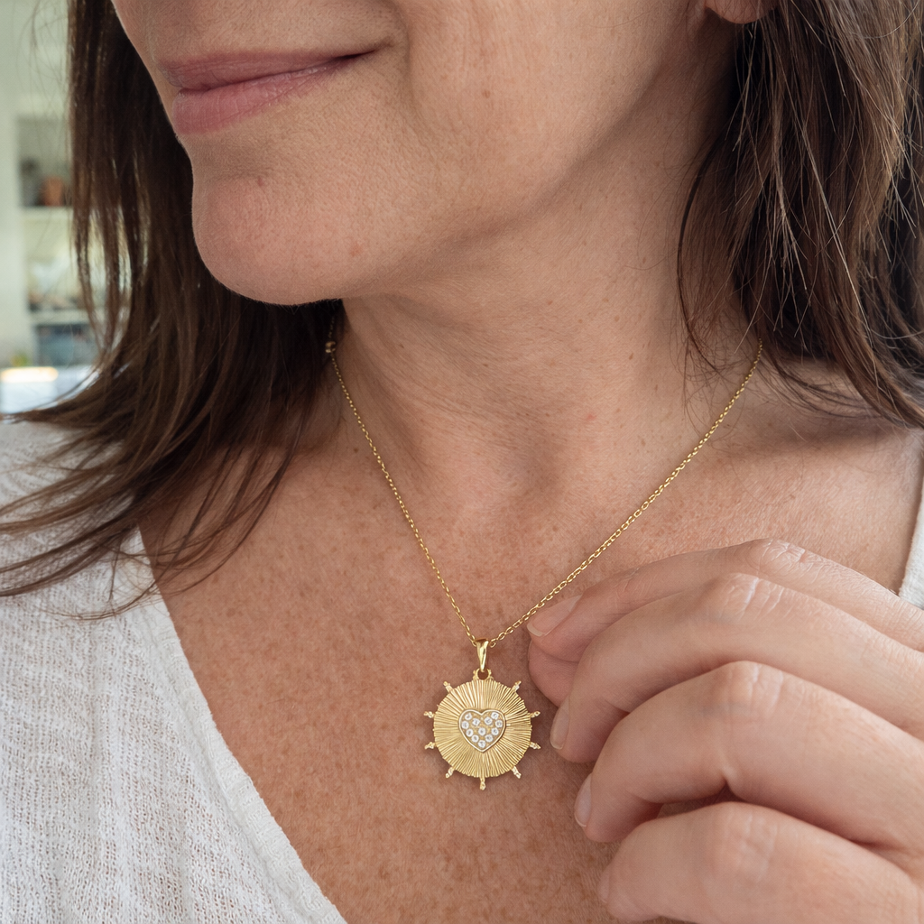 Sunray Love Yellow Gold Necklace