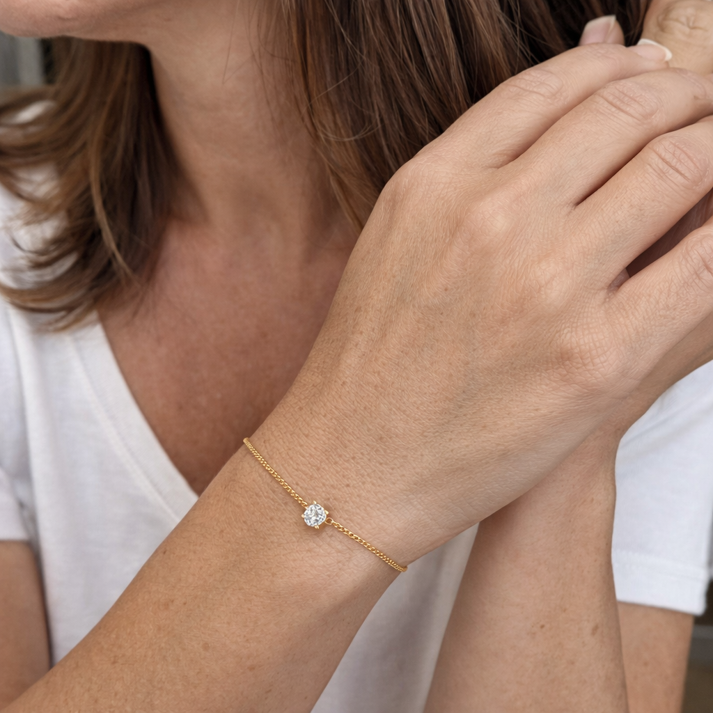 Clea Moissanite Yellow Gold Bracelet