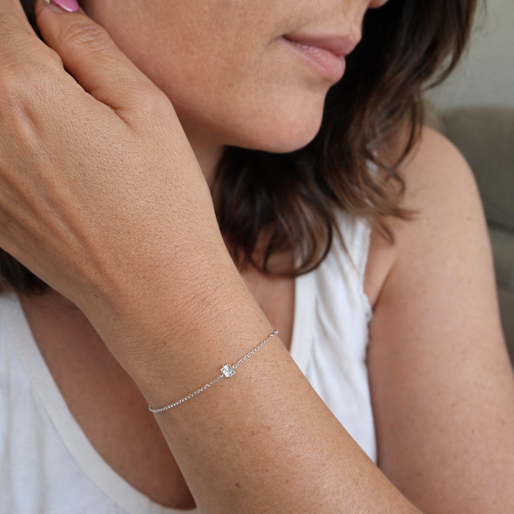 Clea Gemstone White Gold Bracelet