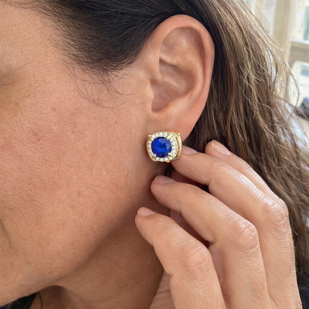 Nadine Sapphire Yellow Gold Earrings