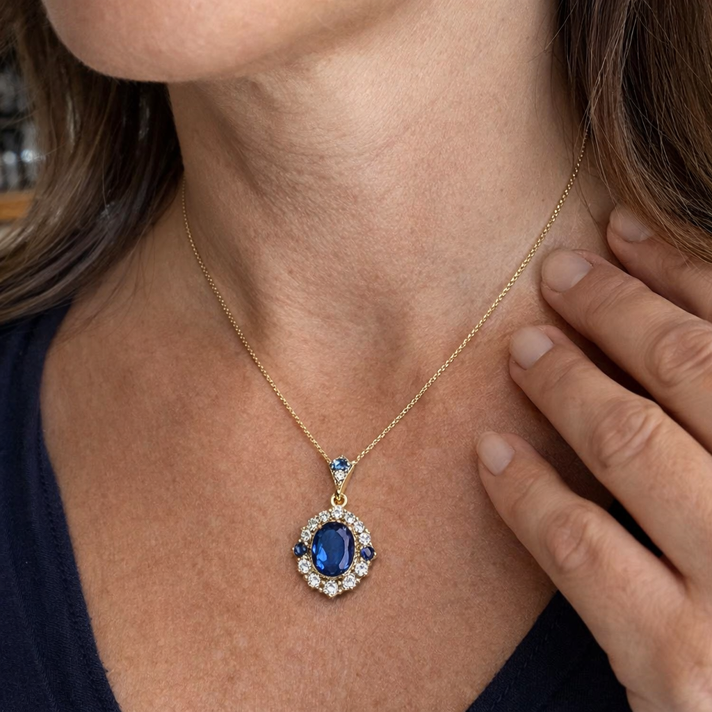Celeste Royale Yellow Gold Pendant Necklace