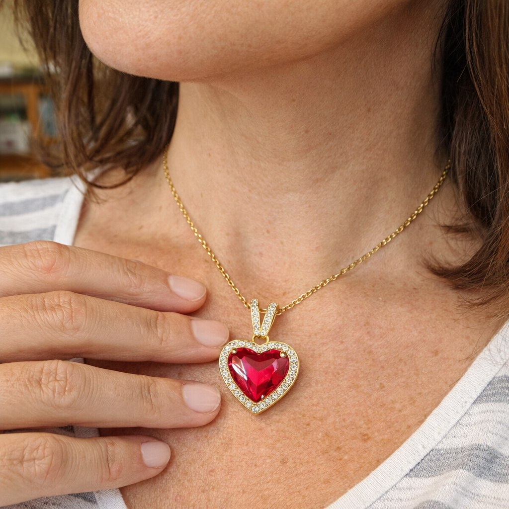 Carmessia Draevyn Ruby Yellow Gold Necklace