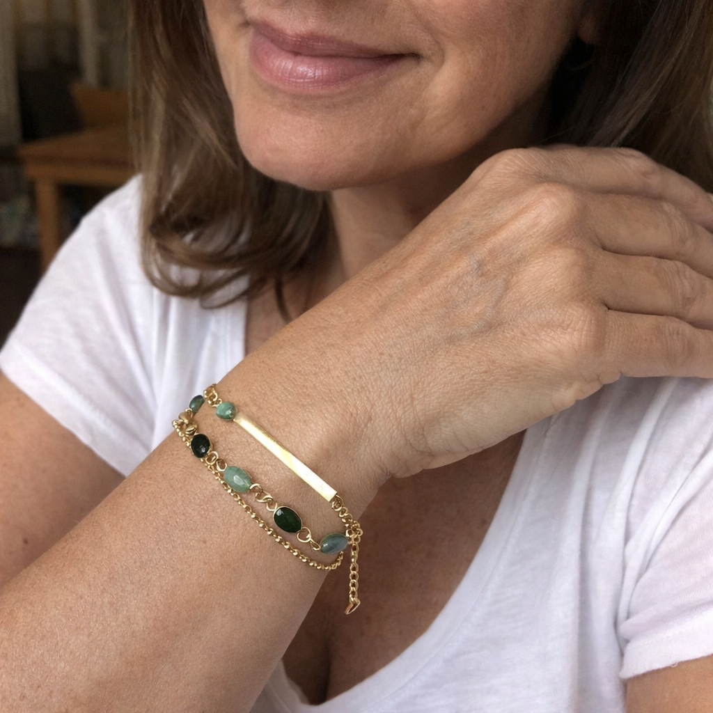 Olivia Moss Duo Yellow Gold Bracelet