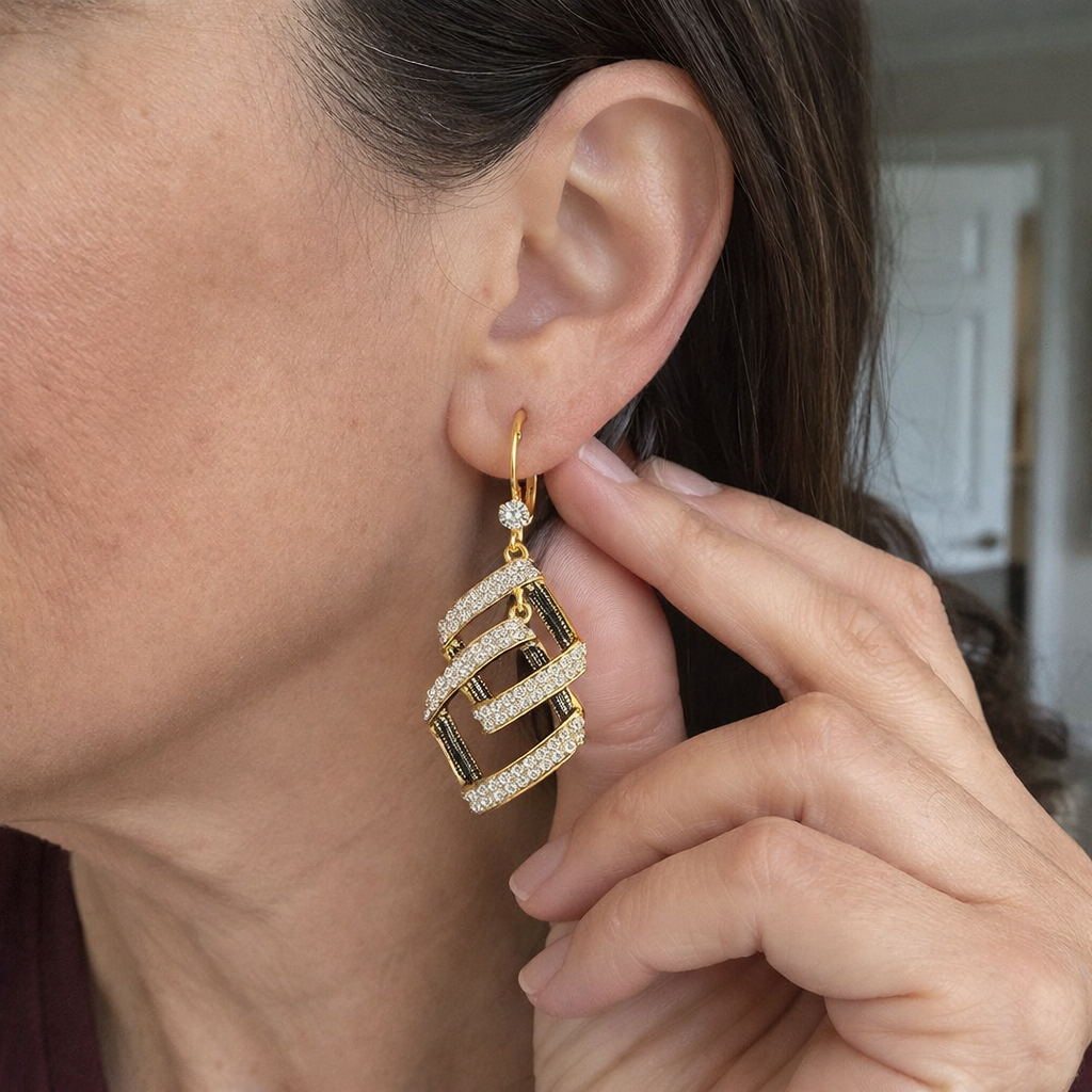 Stella Virelle Layered Yellow Gold Earrings