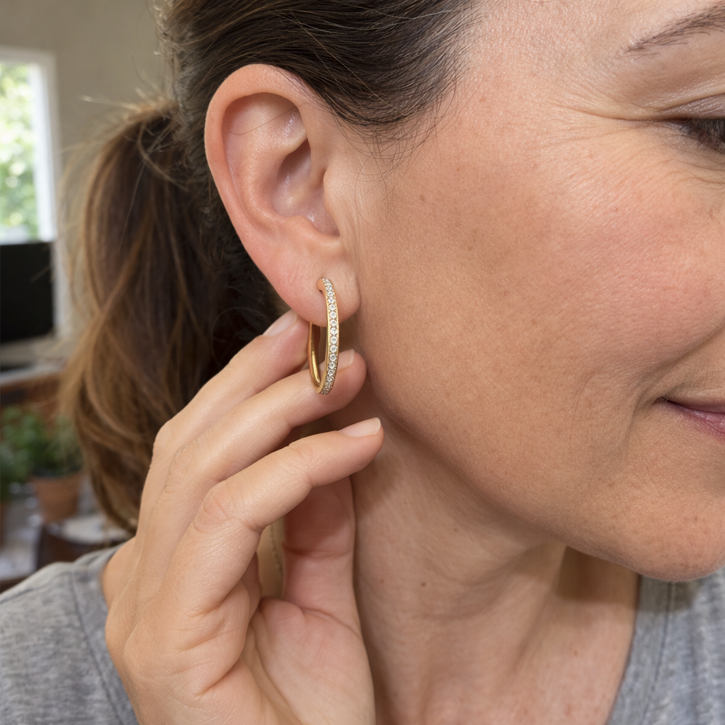 Sorel Pave Yellow Gold Earrings