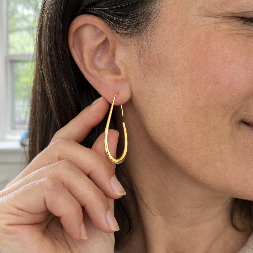 Sunlit Hoop Yellow Gold Earrings