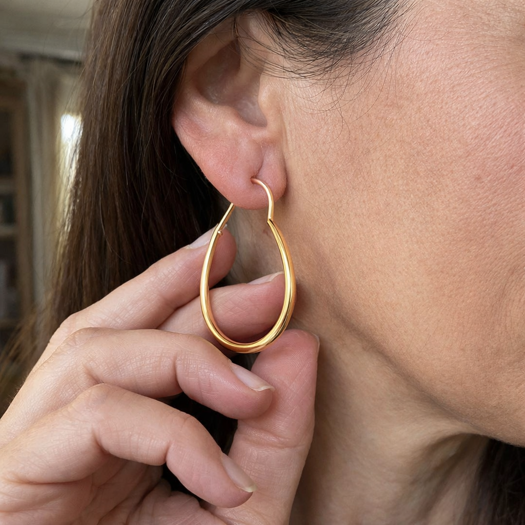 Antique Hoop Yellow Gold Earrings