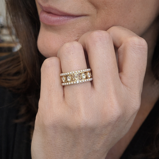 Set de Anillos Elodie Vance con Piedras Preciosas | Oro