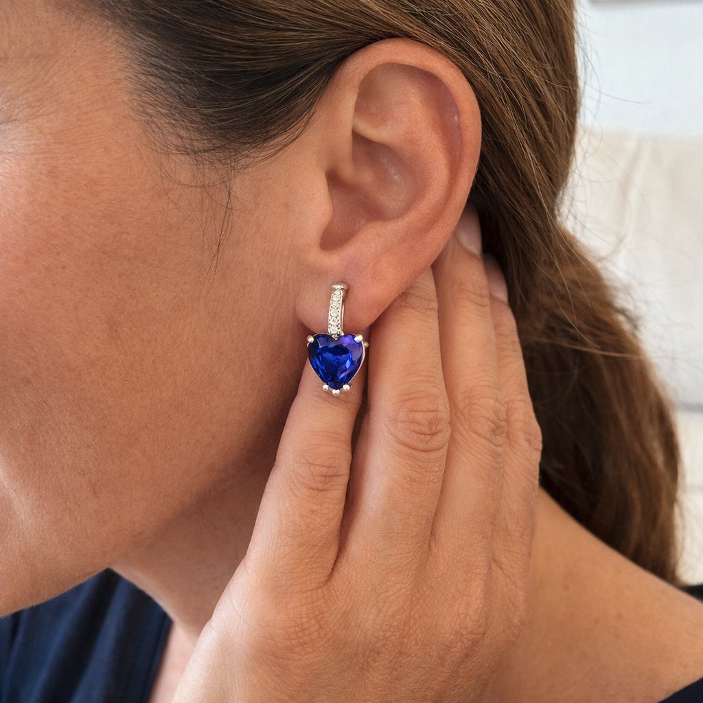 Lunara Cerestelle Sapphire White Gold Earrings