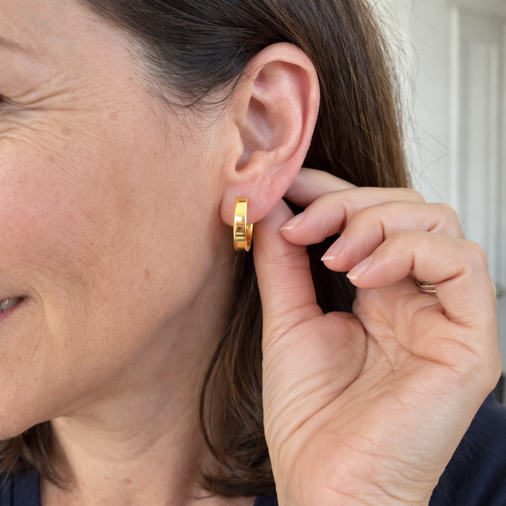 Gia Huggie Yellow Gold Earrings