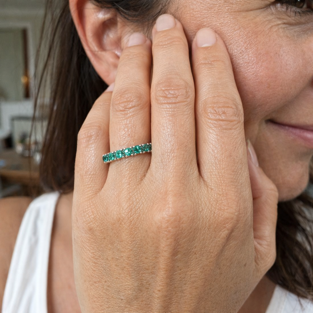 Luneth Ardenelle Emerald White Gold Ring