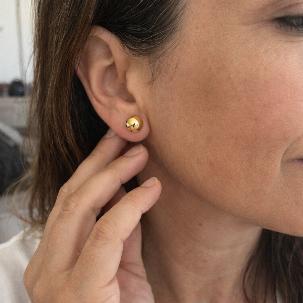 Have a Ball Stud Yellow Gold Earrings