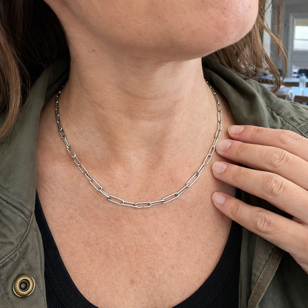 Archen Elegant Chain White Gold Necklace