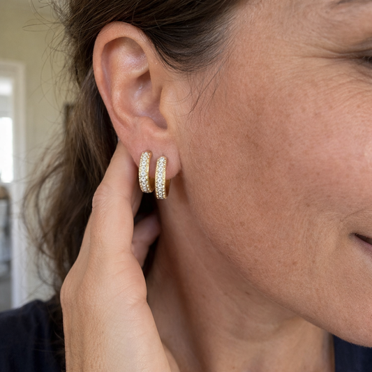 Pendientes de Aro Pavé Icon | Oro