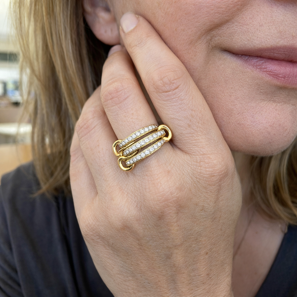 Braided Yellow Gold Stacking Rings