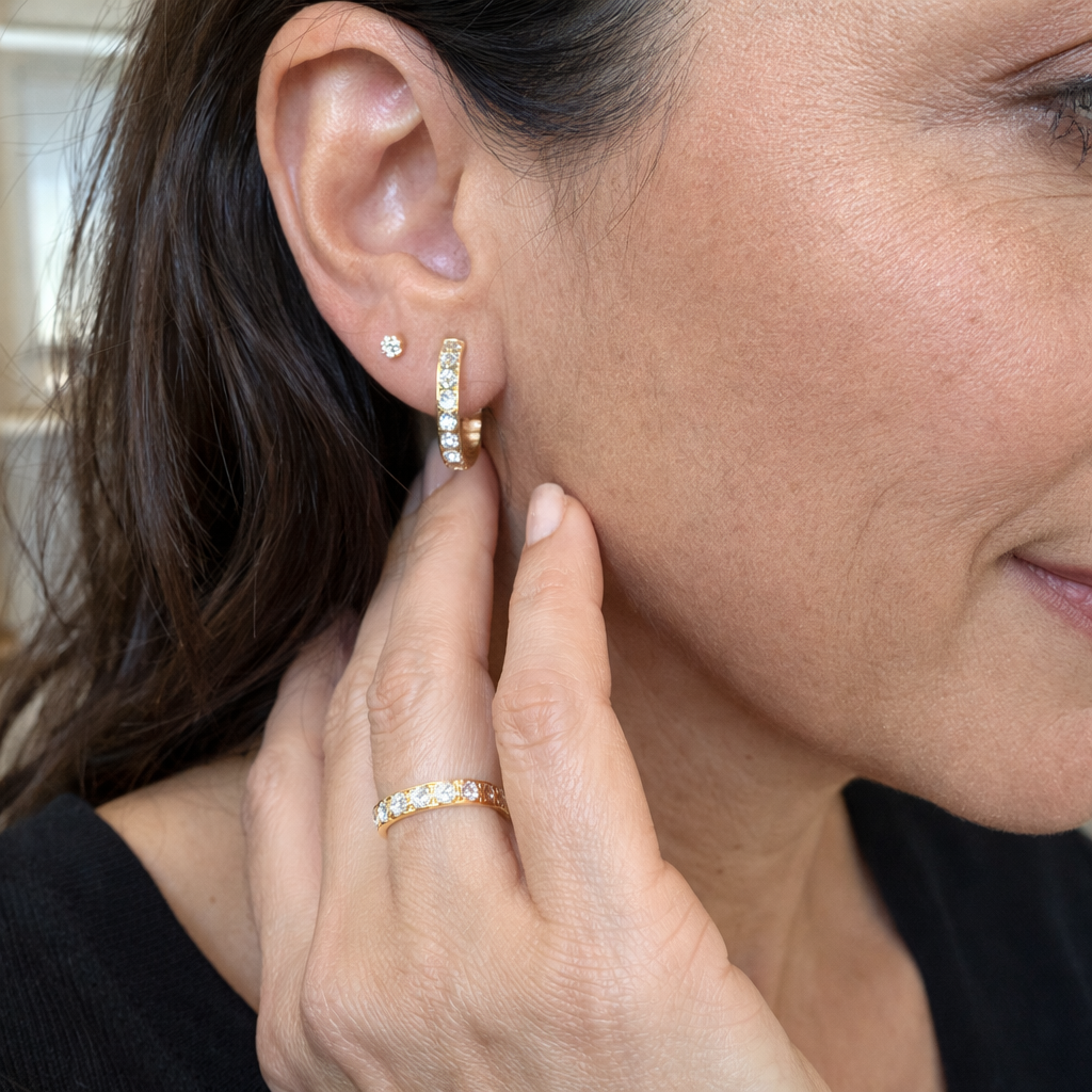 Dara Brillane Gemstone Yellow Gold Earring Set