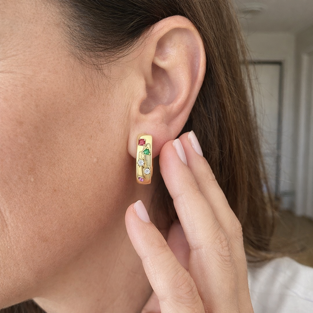 Colorwave Hoop Yellow Gold Earrings