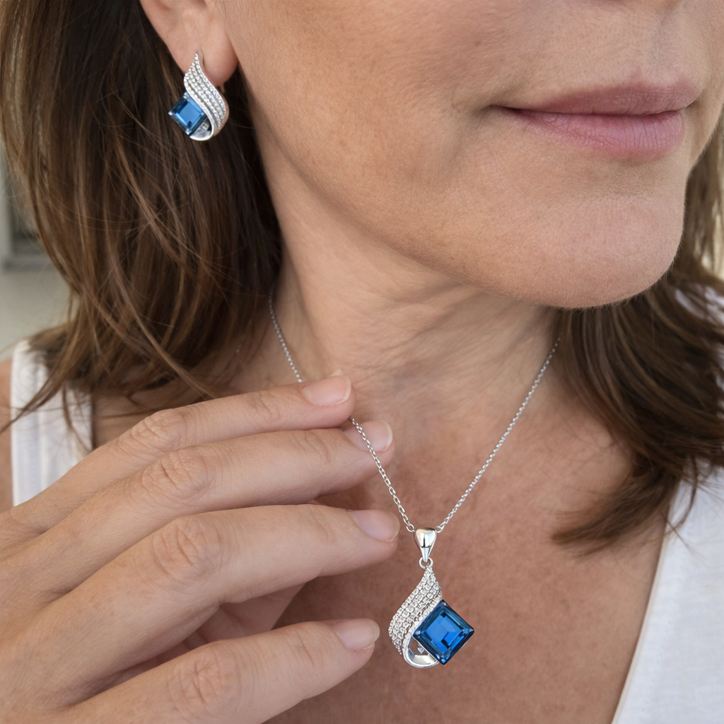 Brienne Solazure Sapphire White Gold Set