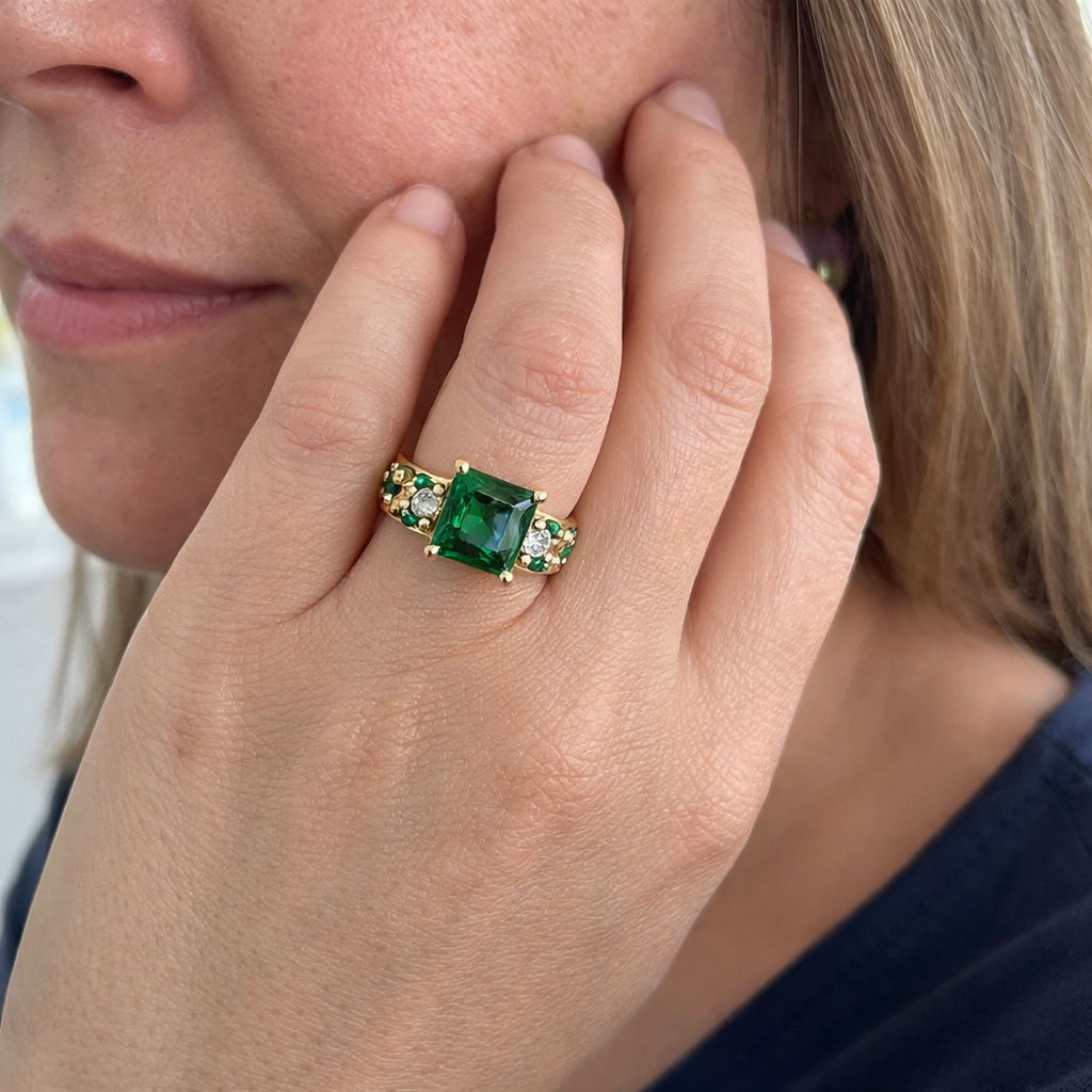 Averine Virdara Emerald Yellow Gold Ring
