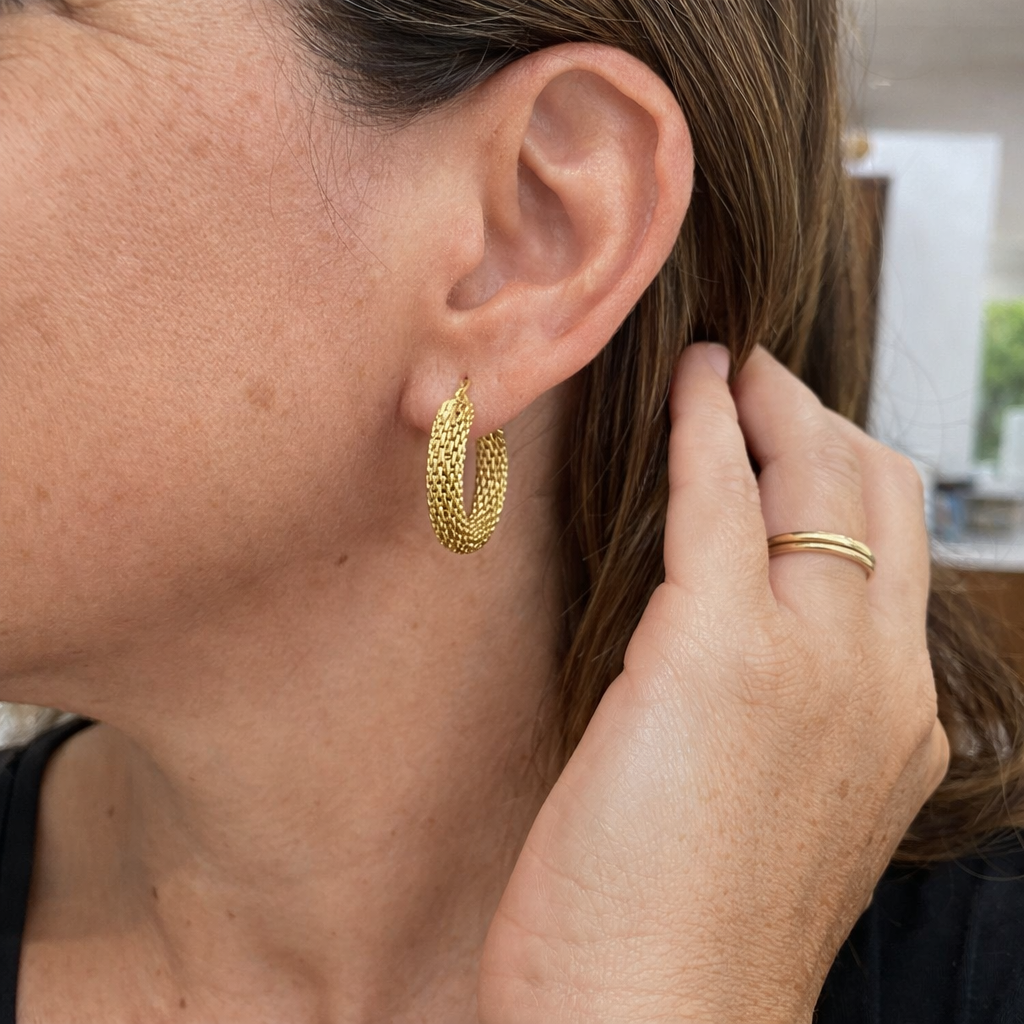 Gilded Tide Hoop Yellow Gold Earrings