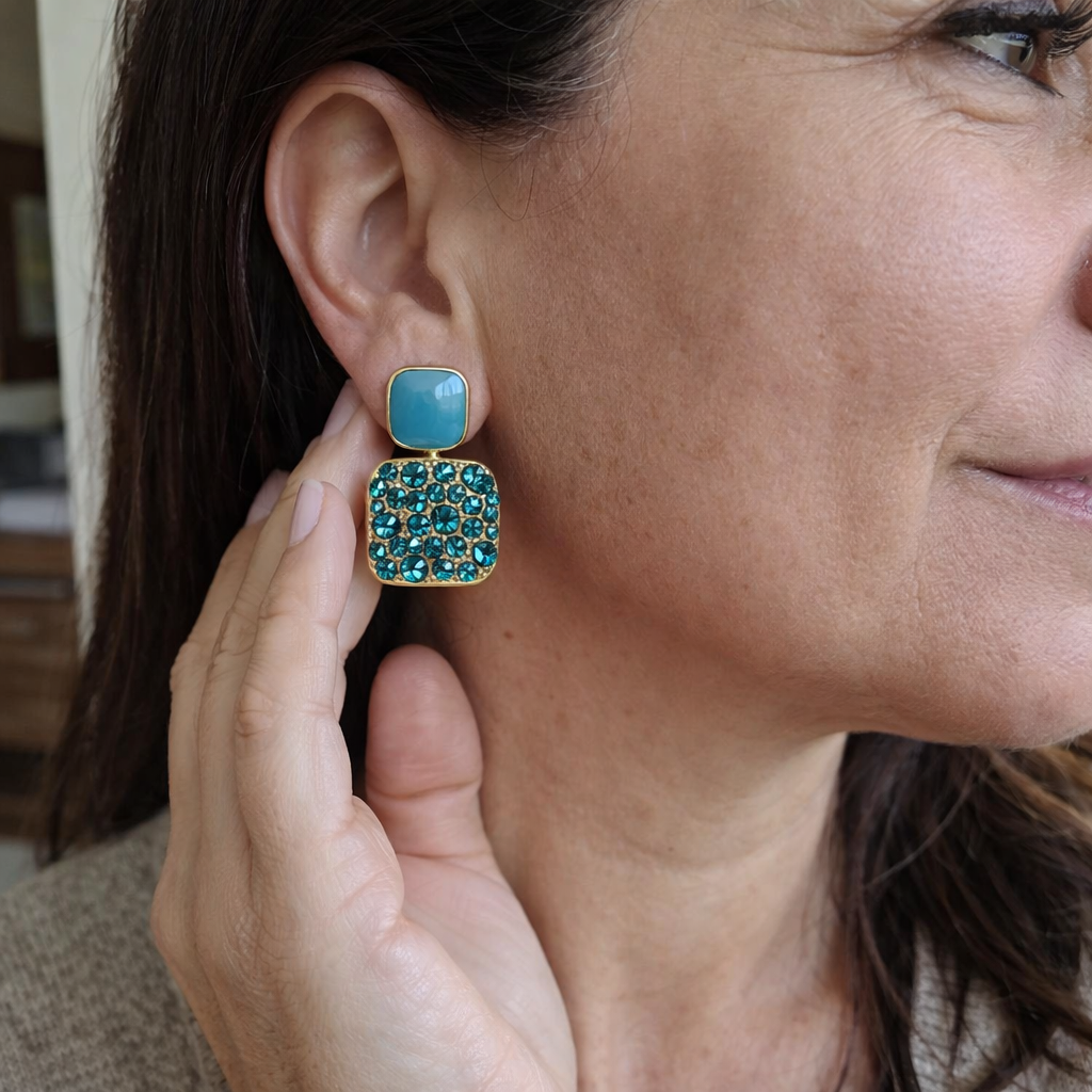 Bianca Selvaggia Emerald Yellow Gold Earrings