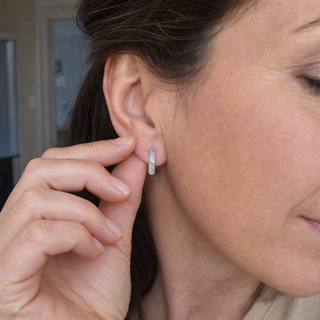 Gia Hoop White Gold Earrings