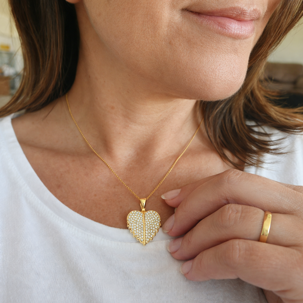 Angel Wings Yellow Gold Necklace