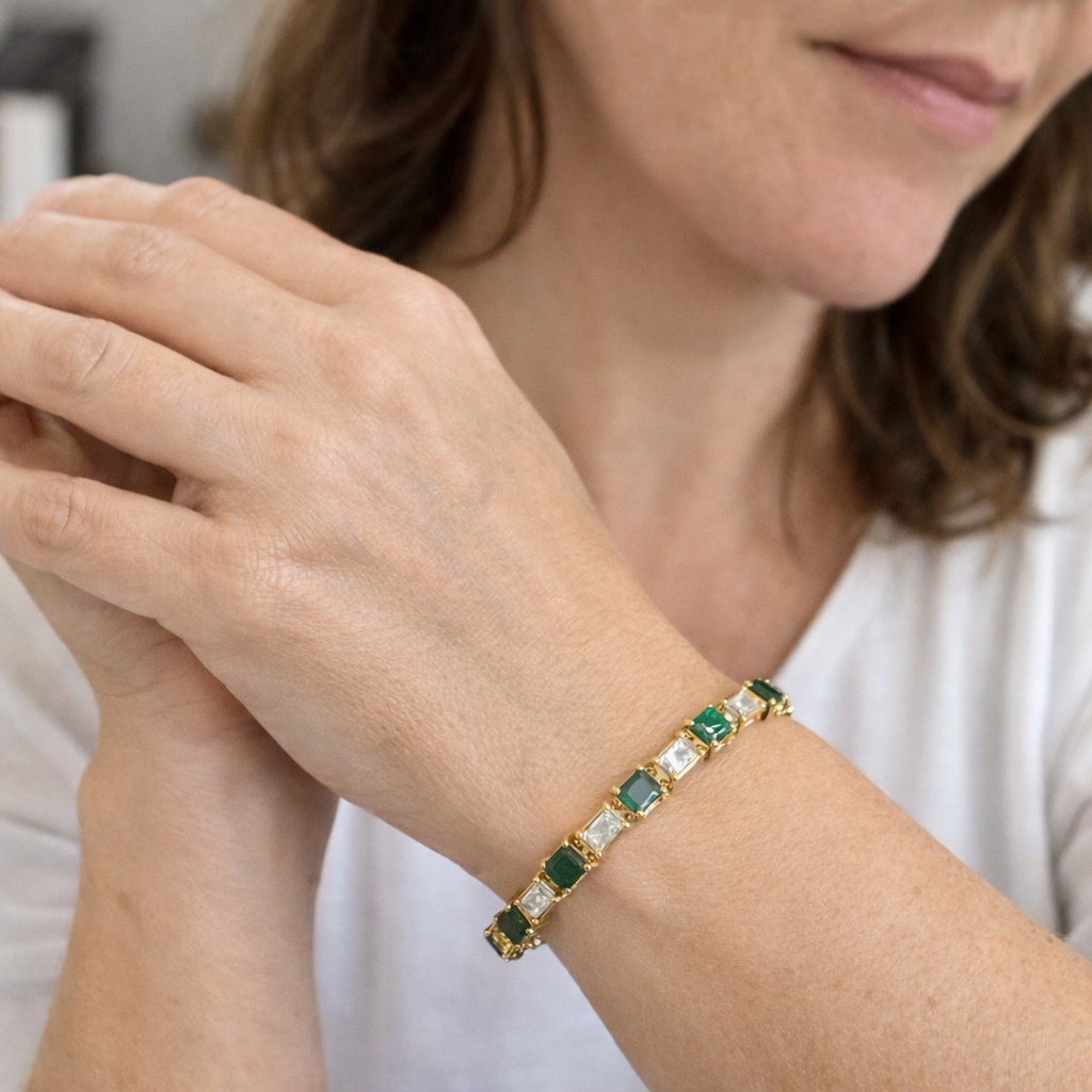 Verde Link Tennis Yellow Gold Bracelet
