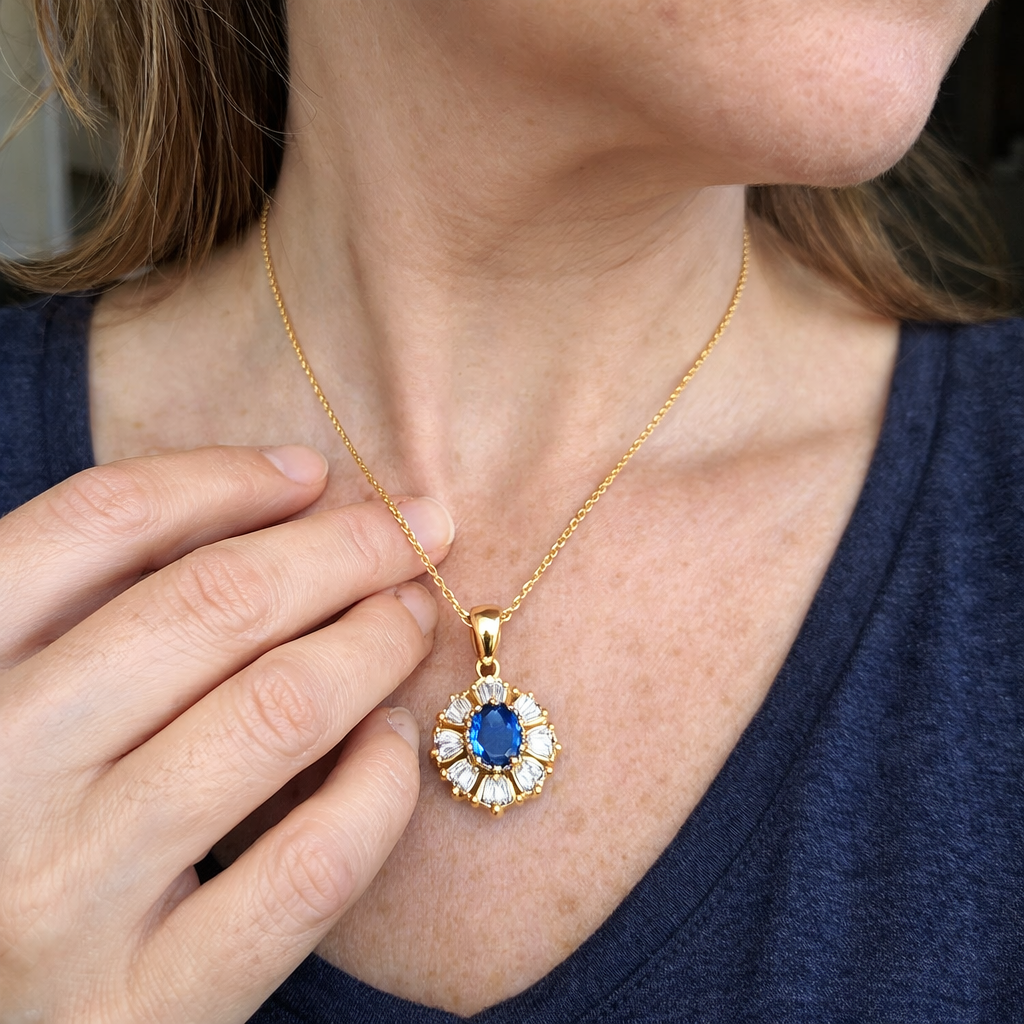 Kavella Noctazure Sapphire Necklace
