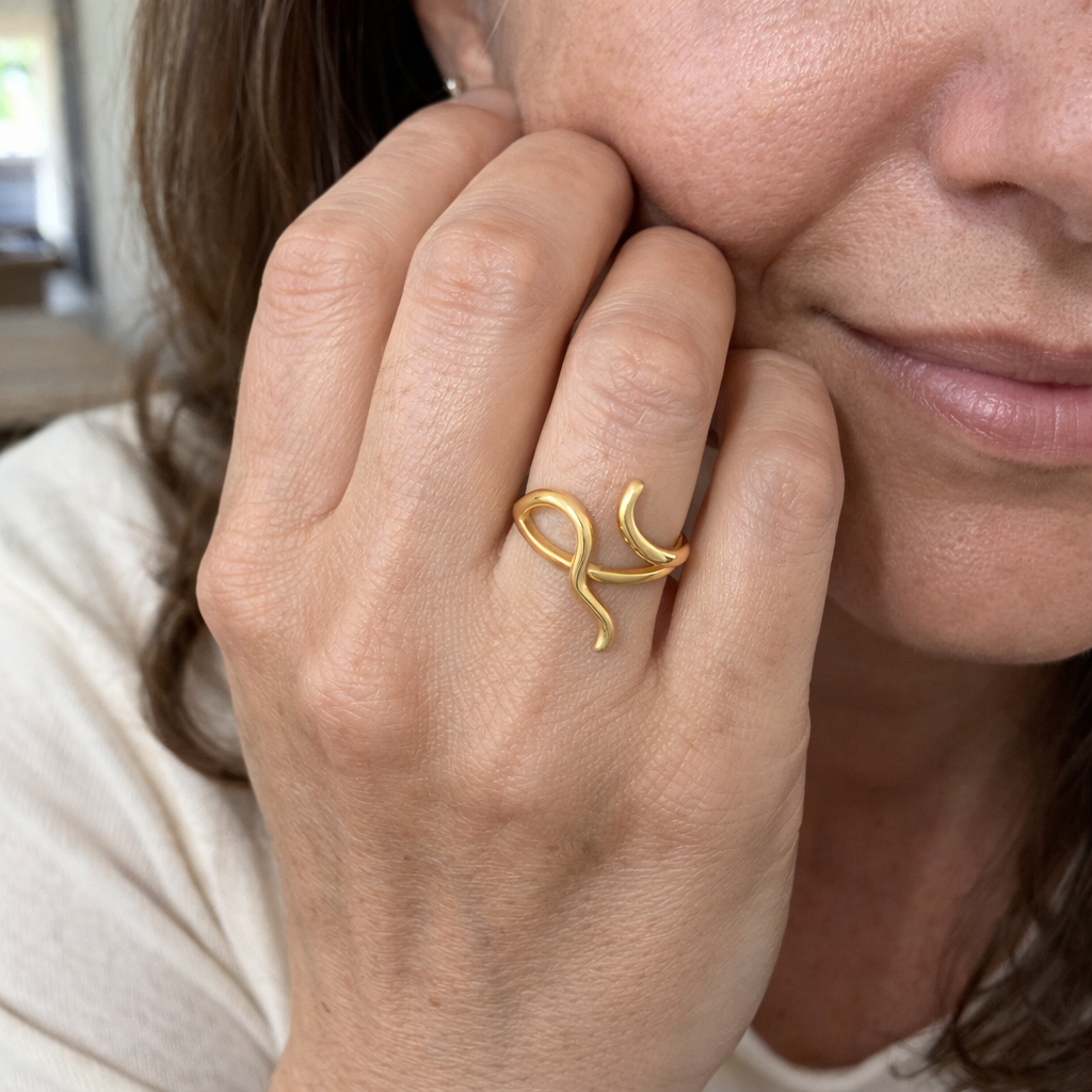 Irregular Wave Yellow Gold Ring