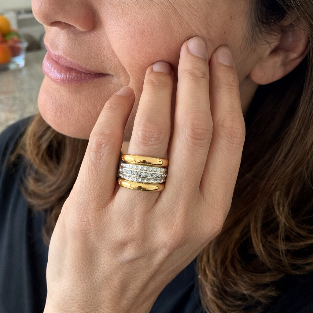 Timeless Thick Layered Yellow Gold Ring