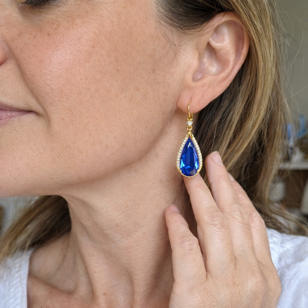 Azura Teardrop Yellow Gold Earrings