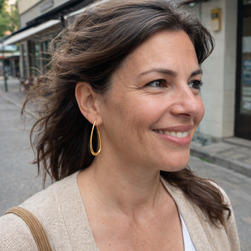Sunlit Hoop Yellow Gold Earrings