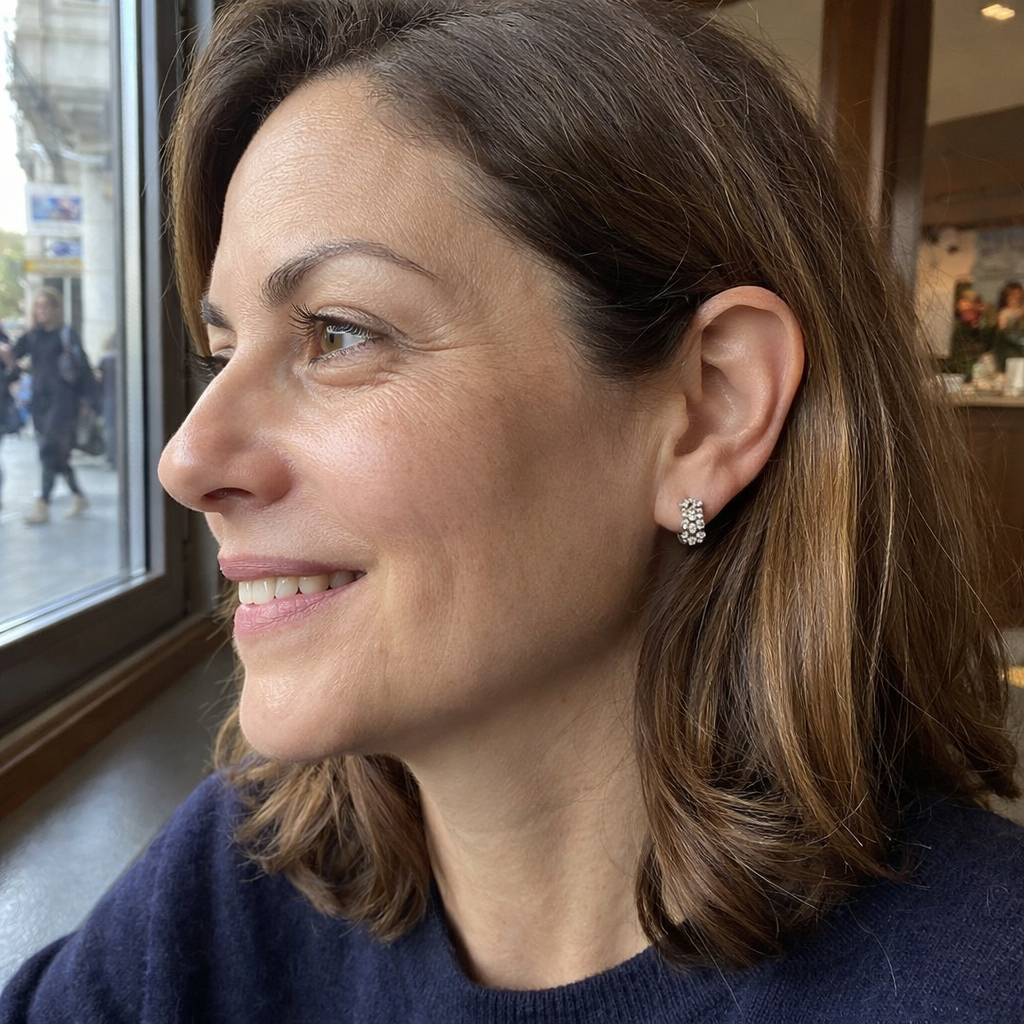 Crystal Cluster Small Hoop Earrings