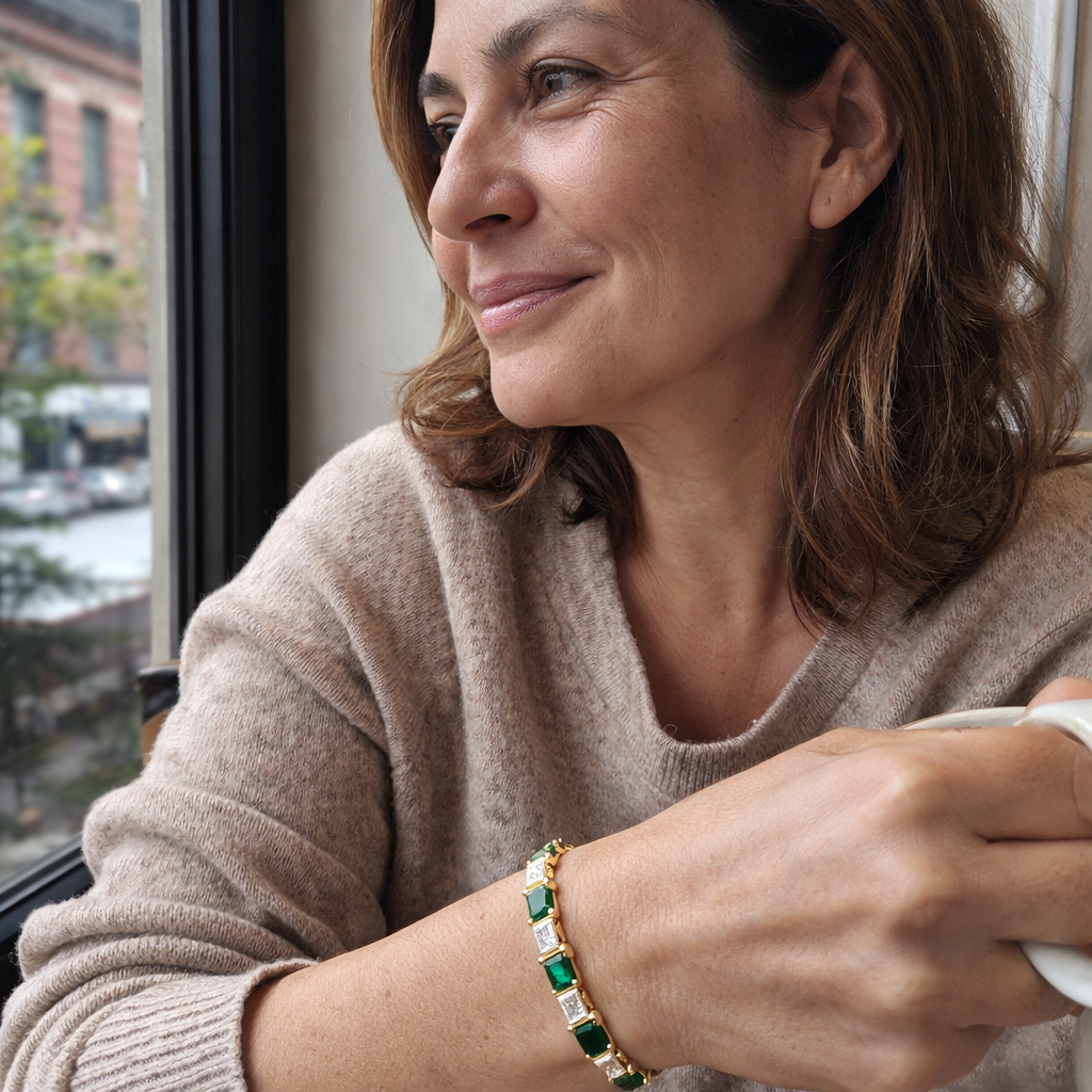 Verde Link Tennis Yellow Gold Bracelet