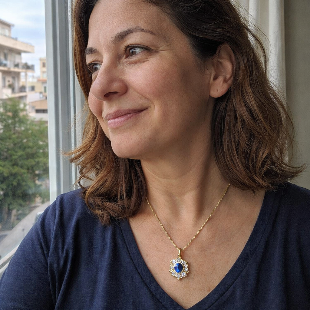 Kavella Noctazure Sapphire Necklace