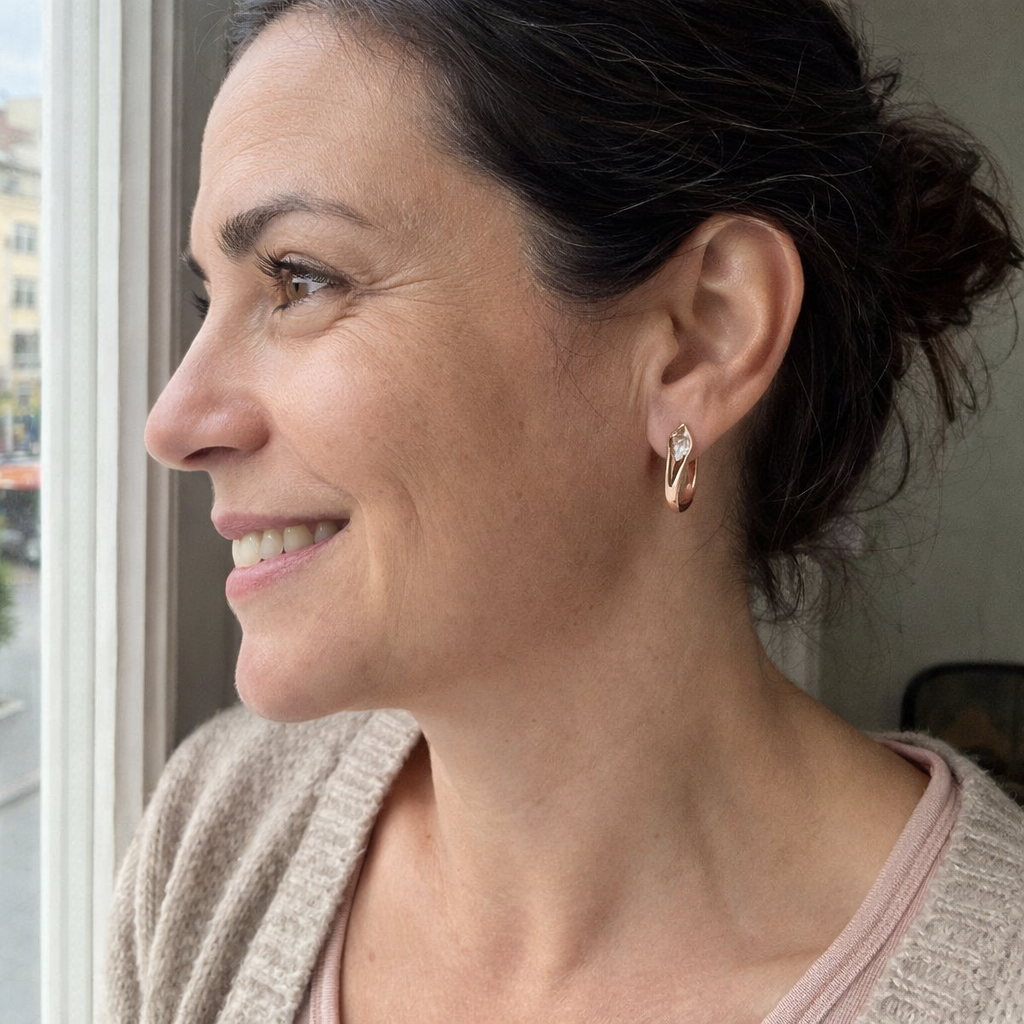 Exquisite Gilded Zircon Drop Yellow Gold Earrings
