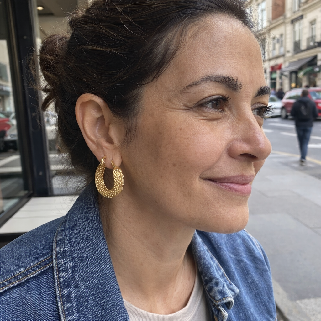 Gilded Tide Hoop Yellow Gold Earrings