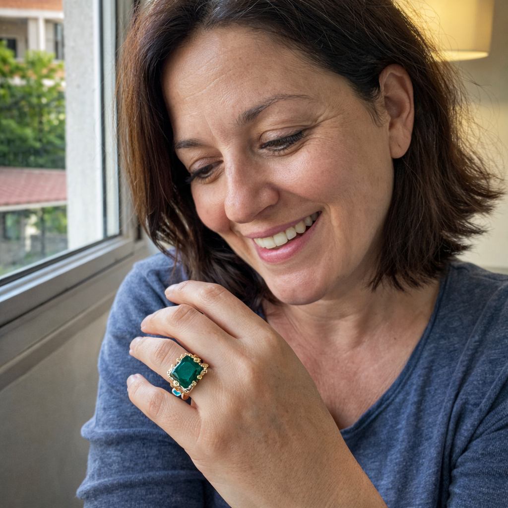 Averine Virdara Emerald Yellow Gold Ring