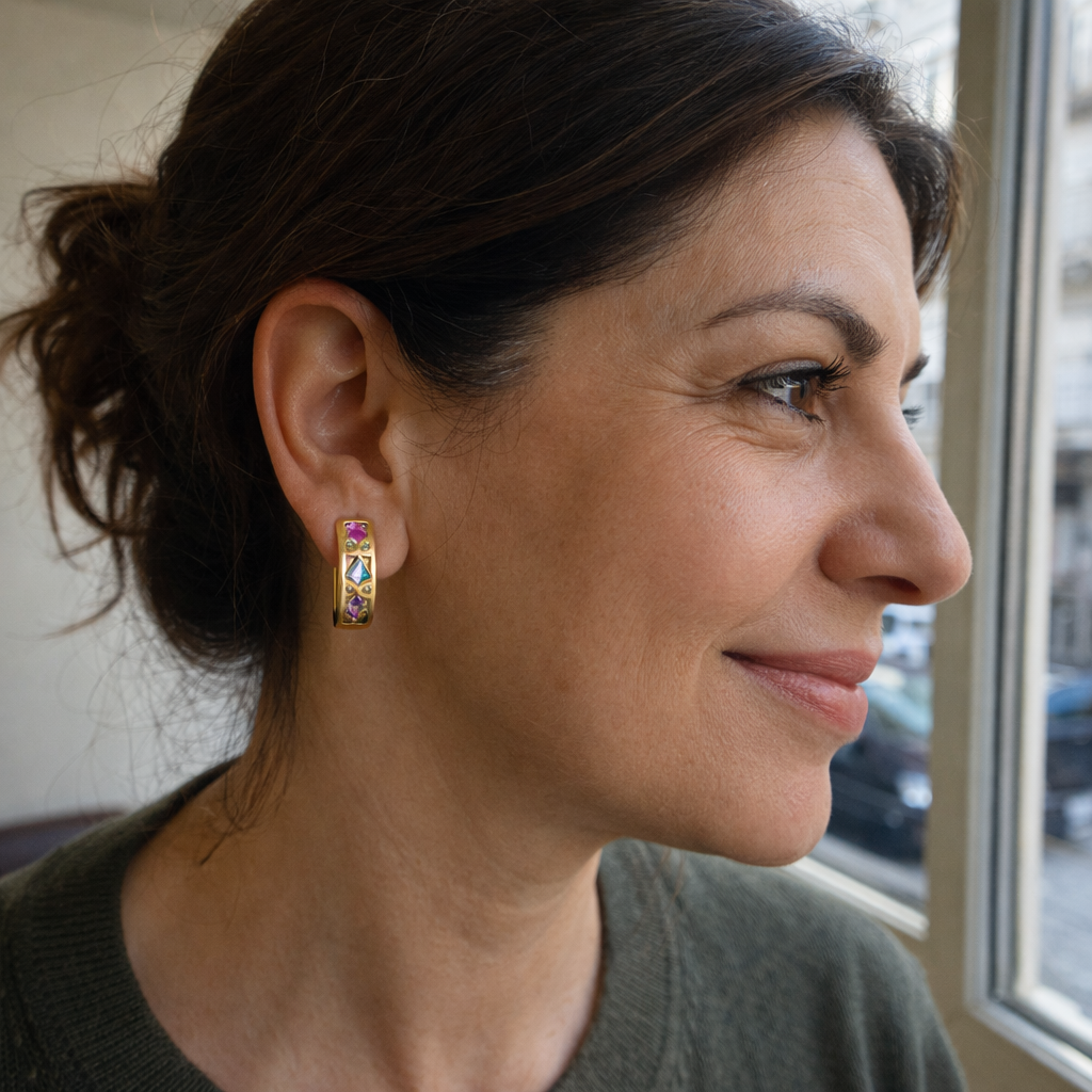 Colorwave Hoop Yellow Gold Earrings