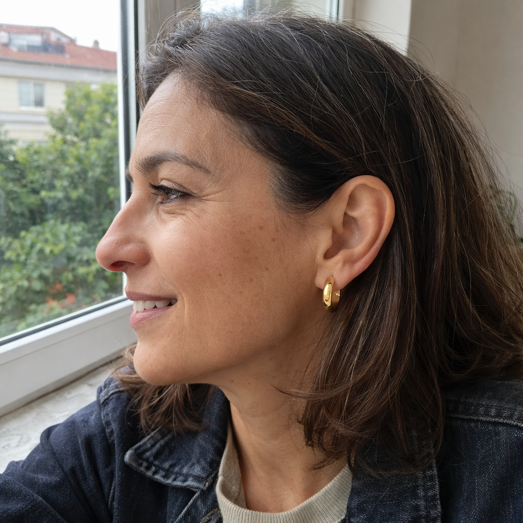 Gia Huggie Yellow Gold Earrings