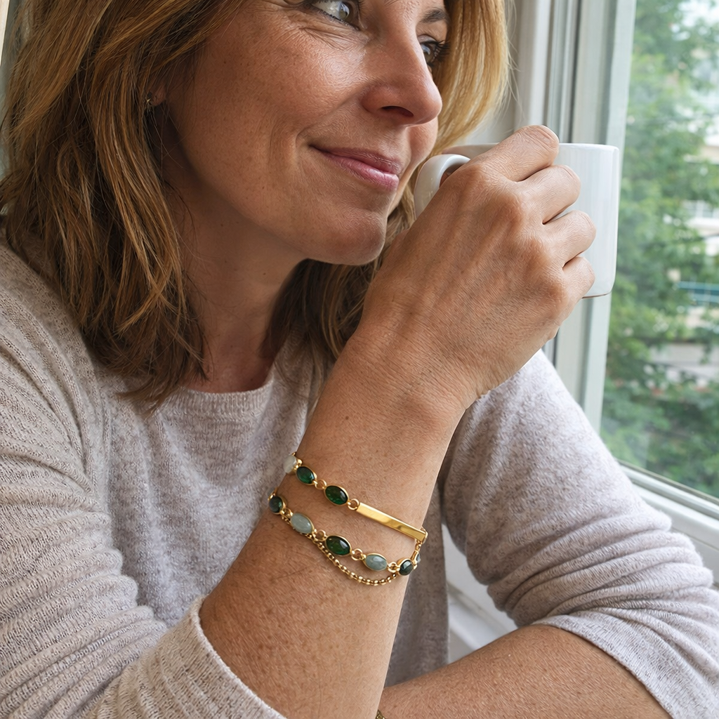 Olivia Moss Duo Yellow Gold Bracelet